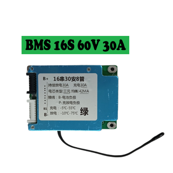 BMS Li-ion 3.7V 16S 60V 30A บอร์ตป้องกันแบตเตอรี่