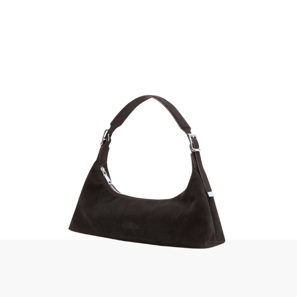 (**พร้อมส่ง) knack.bag - Jennie Shoulder bag(สายใหญ่) - สีดำ (หนังกลับเทียม)