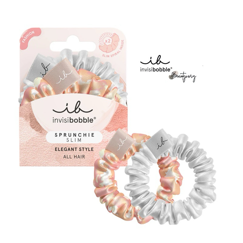 สีใหม่ ! INVISIBOBBLE ยางรัดผม รุ่น Sprunchie Slim สี Bella Chrome (1 กล่อง บรรจุ 2 เส้น)