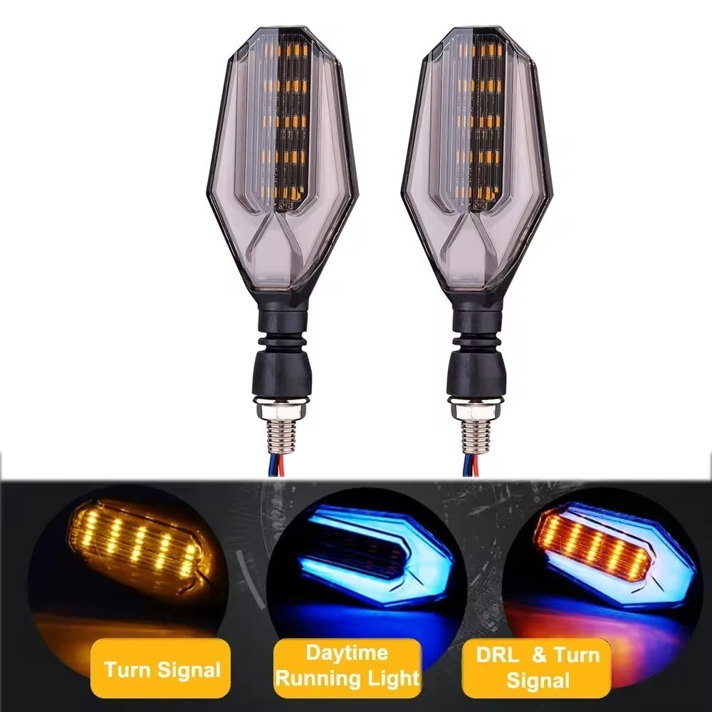Nlpearl 2ชิ้น ไฟเลี้ยว LED ไฟเลี้ยวแต่ง ไฟมอเตอร์ไซค์ มีไฟวิ่ง ไฟสัญญาณไฟ Motorcycle Indicator Light Turn Signal 12V