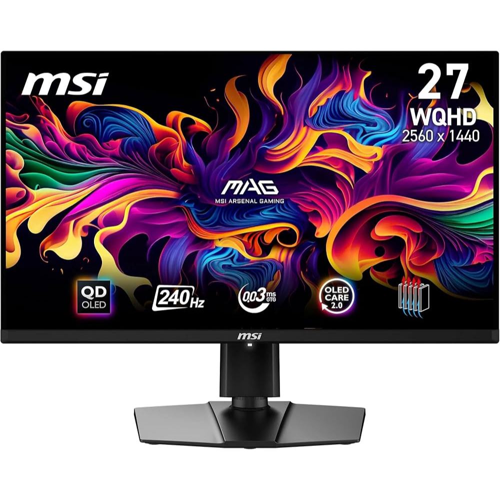 MSI MAG 271QPX QD-OLED E2, 27 OLED Gaming Monitor, 2560 x 1440 (QHD), 0.03ms Response time, 240Hz, True Black HDR 400