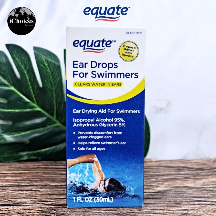 10% Sale!!! EXP.11/26 [Equate] Liquid Ear Drops for Swimmers 30 ml อุปกรณ์หยอดหูลดอาการหูอุดตัน หูอื้อ หลังว่ายน้ำ