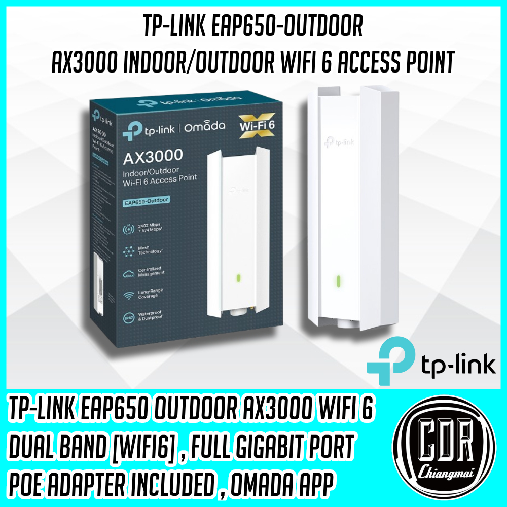 TP-LINK EAP650 Outdoor AX3000 Indoor/Outdoor WiFi 6 Access Point [รับประกันศูนย์ 3 ปี]