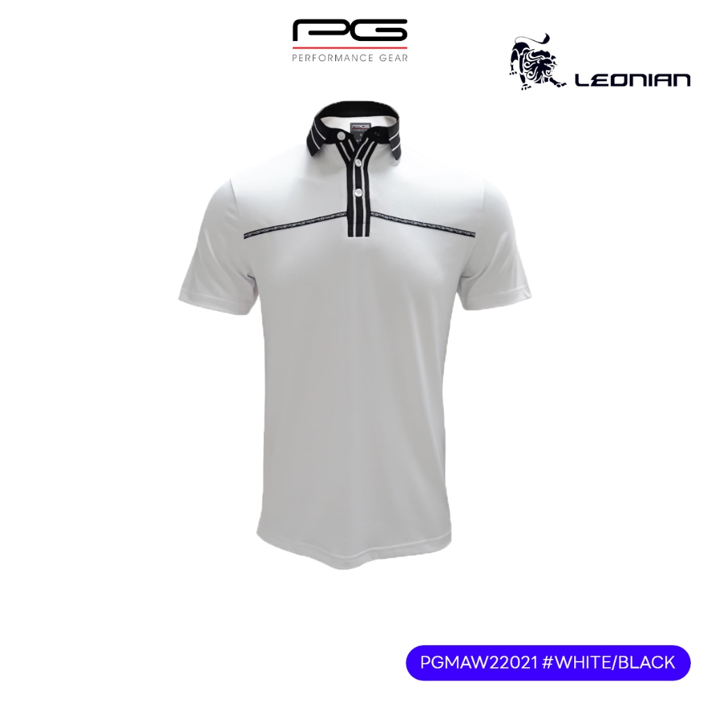 เสื้อผ้ากอล์ฟ PG 23F ST MEN # PGMAW22021 WHITE BLACK