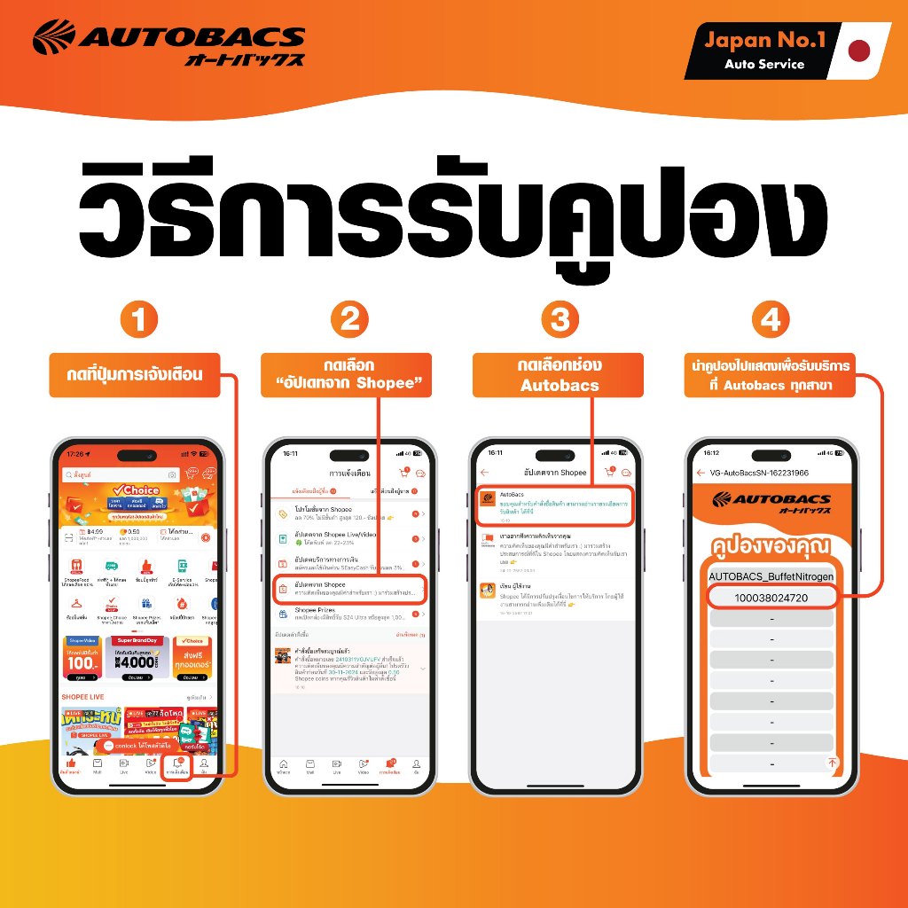 [E-Service] Autobacs Buffet Nitrogen inflationบุฟเฟ่ต์เติมลมไนโตรเจนนาน 6 เดือน แถมฟรี ตรวจเช็ค 25 รายการ