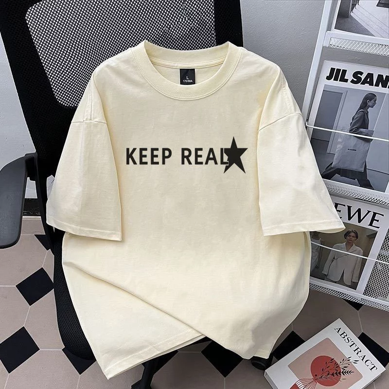 เสื้อยืดสตรีทลายตัวหนังสือผู้หญิง ผ้าคอตตอน100% oversize เสื้อผ้าแฟชั่นไซส์ใหญ่ ทรงหลวม เสื้อคู่กับแฟนโอเวอร์ไซส์เกาหลี thumbnail 4