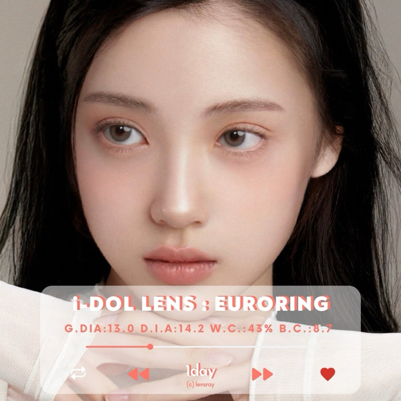 🌙🫧 (รายวัน/ยกกล่อง5คู่❗️)  idollens - euroring คอนแทคเลนส์รายวันเกาหลี มีสายตาปกติ/ค่าสายตา