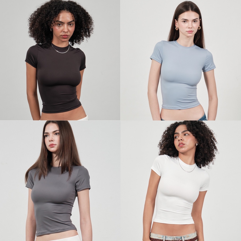 MINUS 5 SHAPE TEE - เสื้อยืดแขนสั้นเข้ารูป กระชับสัดส่วน