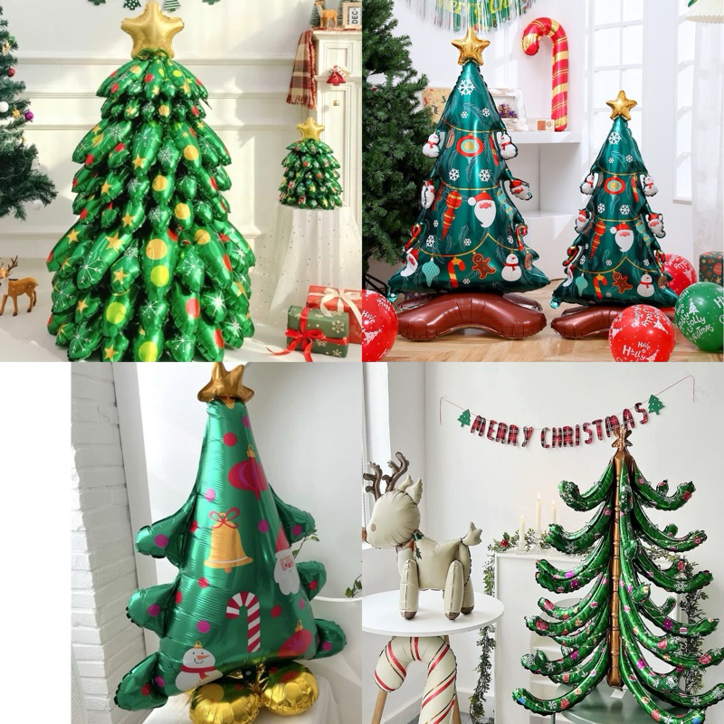 ลูกโป่งต้นคริสต์มาส DIY คริสต์มาส ลูกโป่งต้นสน พร้อมส่ง ร้านไทย