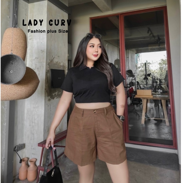 กางเกงขาสั้น รุ่นลำลองเอวสูง โทนน้ำตาล สม็อคหลัง พลัสไซต์ เอวได้ถึง 32++ สาวอวบ อ้วน - รูปที่ 5