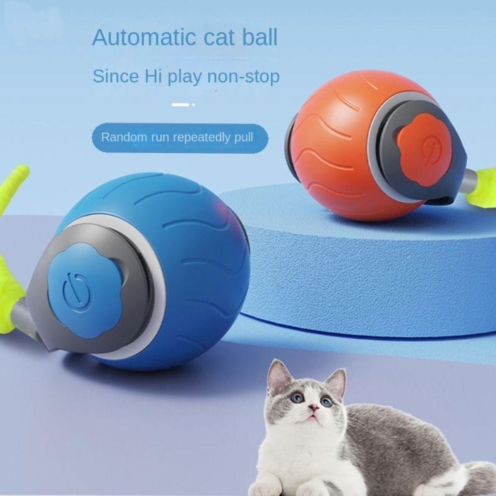 รุ่น2 ของเล่นแมวโต้ตอบ Ball ลูกบอลกลิ้งไฟฟ้าอัตโนมัติของเล่นสําหรับแมว/คิตตี้สัตว์เลี้ยงสมาร์ทชาเซอร์อัตโนมัติ USB ชาร์จ