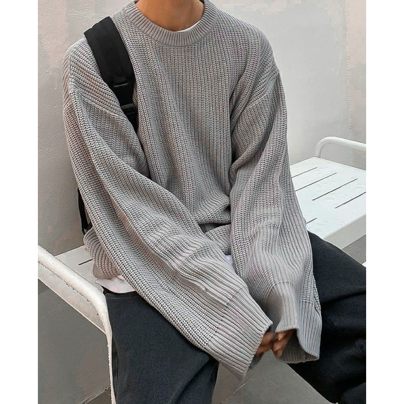 เสื้อไหมพรมไซส์ใหญ่ L-9XL แบรนด์ KING SIZE : Shaker Knit Crewneck Sweater