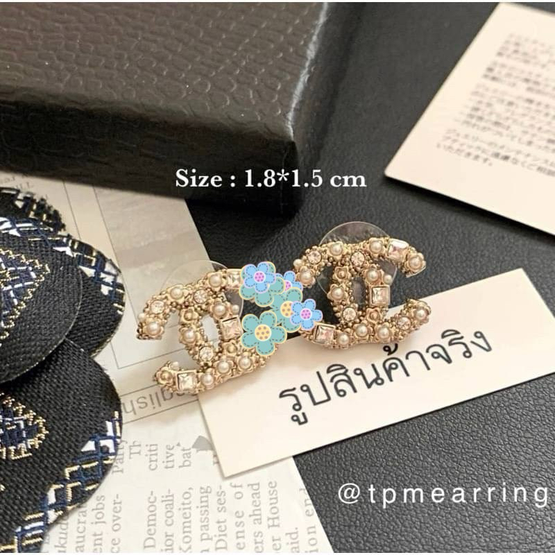 ต่างหู งานสวย ต่างหูใส่ออกงาน ก้านเงินแท้ cdp