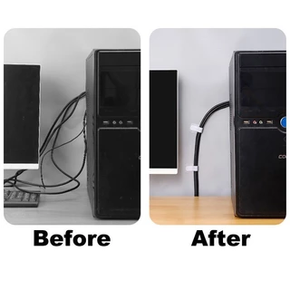 [กทมจัดส่ง]10/100pcs Reusable Cable Ties Fastening Wire Organizer สายไฟเชือกผู ้ถือกาวในตัวปรับสายไฟสายรัดโต ๊ ะการจัดกา
