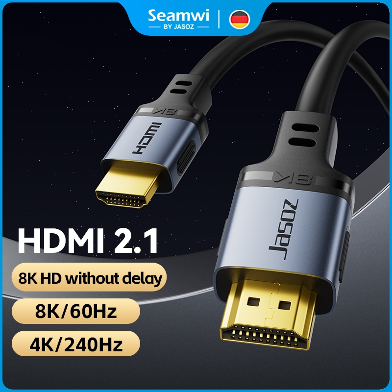 Seamwi สาย HDMI 2.1 HD 8K/60Hz 4K/240Hz 48Gbps HDR สําหรับสวิตช์ Mac PC Xbox HDT