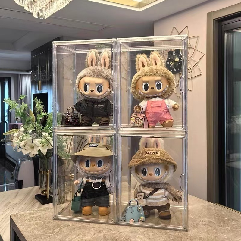Labubu molly กล่องเก็บโมเดล ป้องกันฝุ่นและความชื้นกล่องอะคริลิคใส กล่องโชว์โมเดล วางซ้อนกัน กล่องใส่ตุ๊กตากล่องอะคริลิค รูปที่ 8