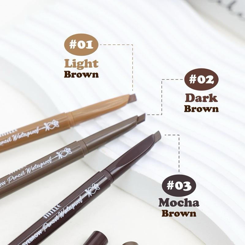 Mille ดินสอเขียนคิ้วปลายตัด 6D Eyebrow Pencil Waterproof 2 g.