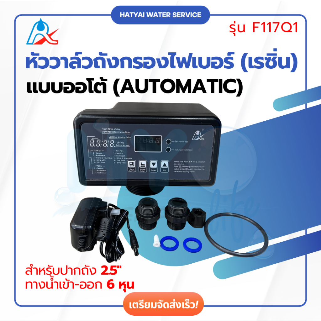 หัววาล์วอัตโนมัติ Auto Valve Resin รุ่น F117Q1 (2.5") RUNXIN [หาดใหญ่เครื่องกรองน้ำ]