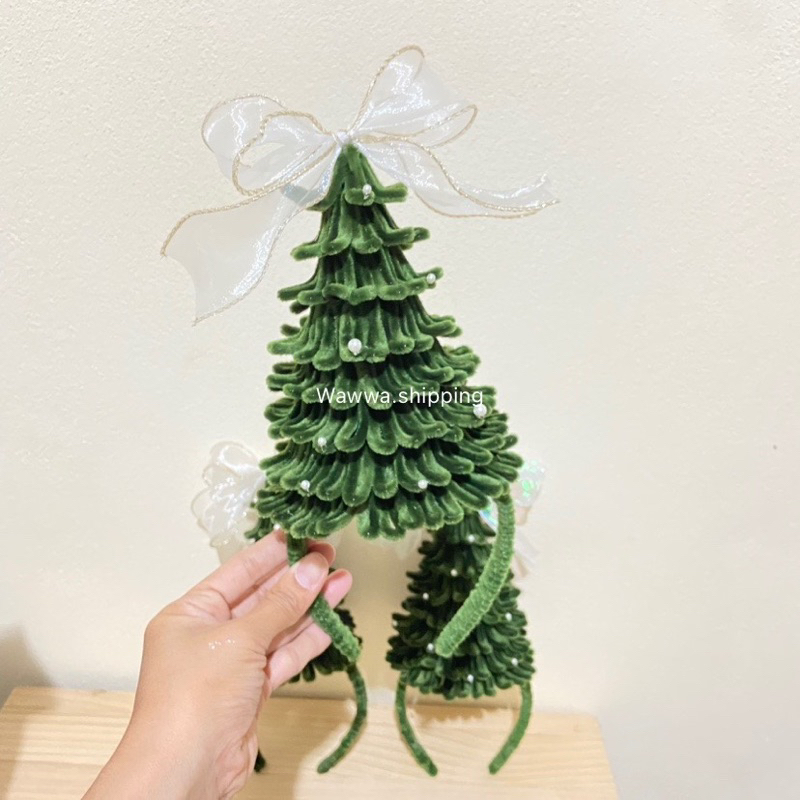 (พร้อมส่ง) ที่คาดผมคริสมาสต์ ที่คาดผมต้นสน วันคริสมาสต์