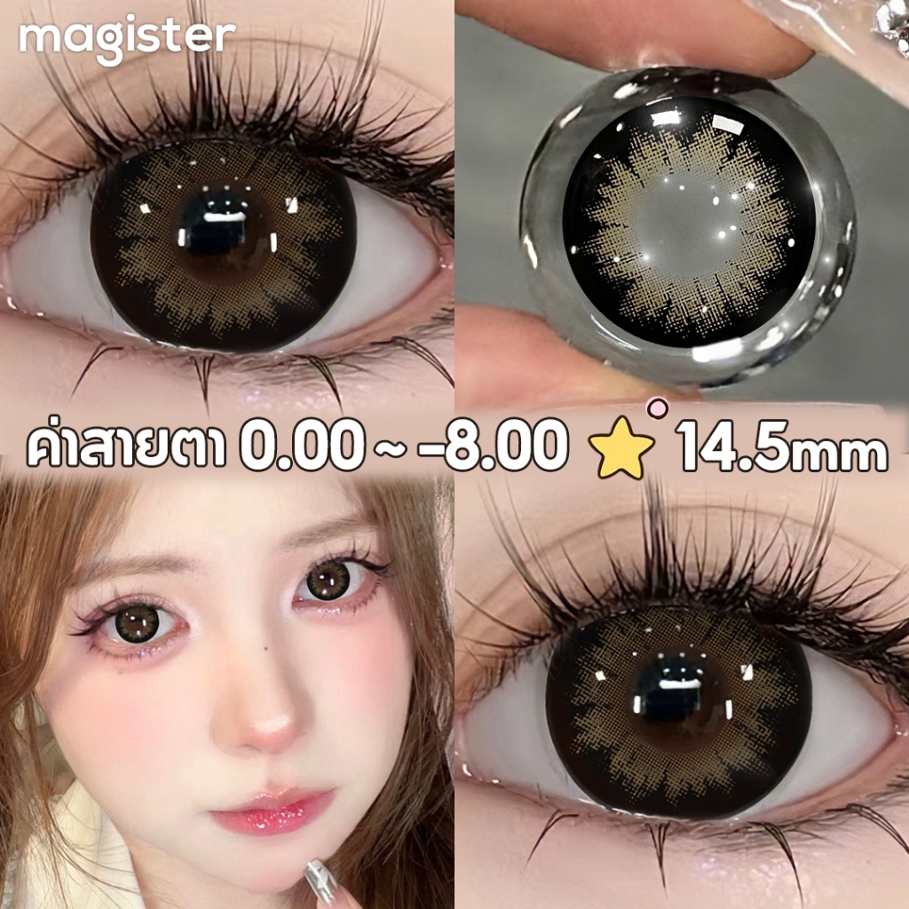 (-1.00 ~ -8.00) Magister 14.5มม คอนแทคเลนส์ คอนแทคเลนส์สายตาสั้น คคอนแทคเลนส์สีดำ คอนแทคเลนส์สีน้ำตาล 6 เดือน