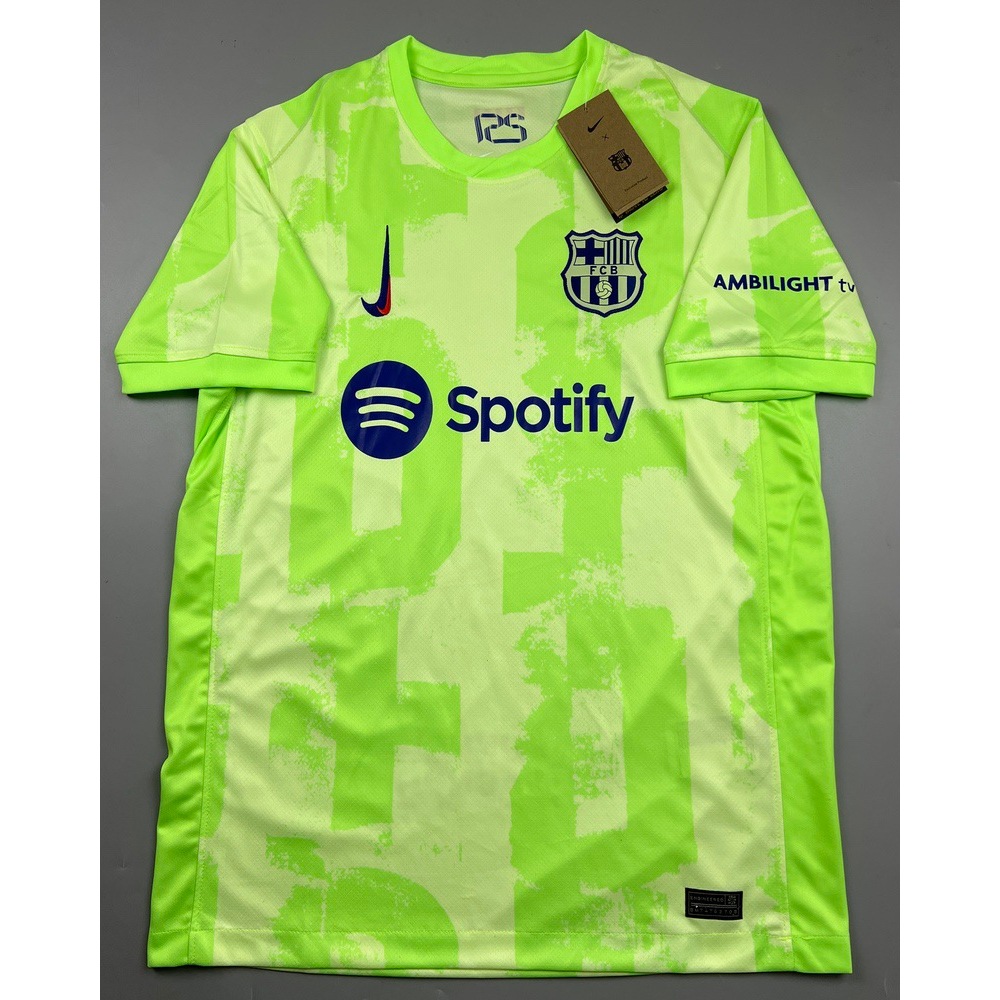 SALE !!! เสื้อบอล AAA 2024 บาร์เซโลน่า เยือนสาม สีเขียว Barcelona Third Cecat