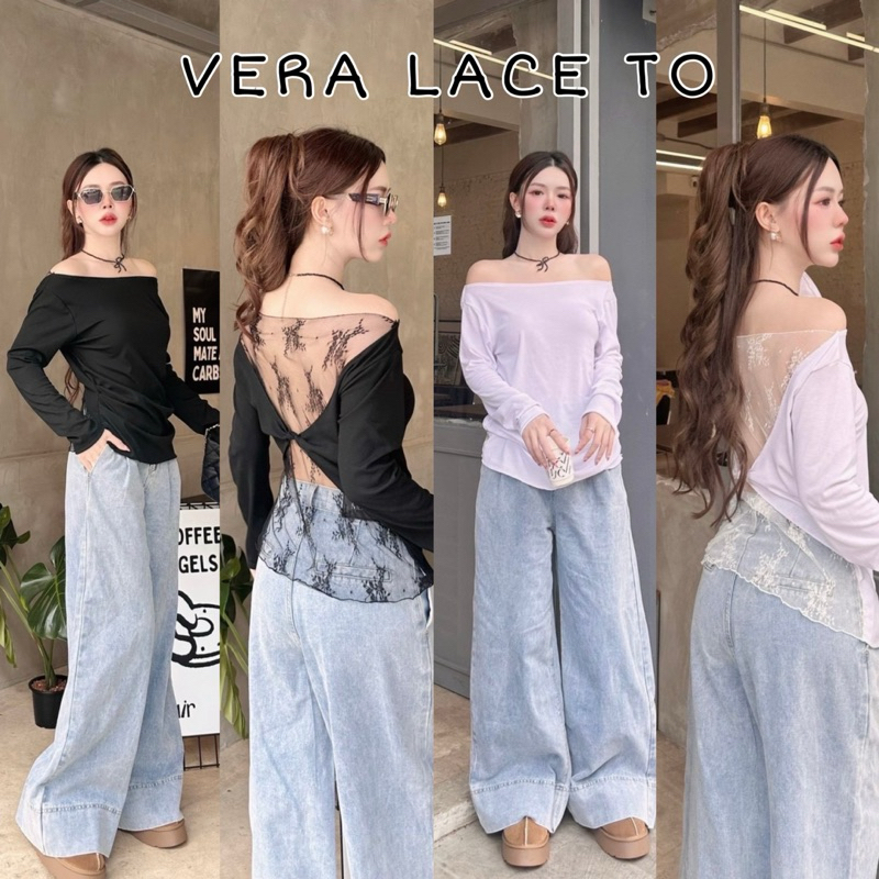 VERA LACE TOPเสื้อแขนยาวลูกไม้โชว์หลัง