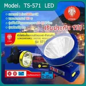 🔥🔥( ประกัน 1 ปี ) ไฟฉายคาดหัว TS-571 LED วอลุ่มปรับแสง แบบกด พร้อมจอดิจิตอล พร้อมส่ง