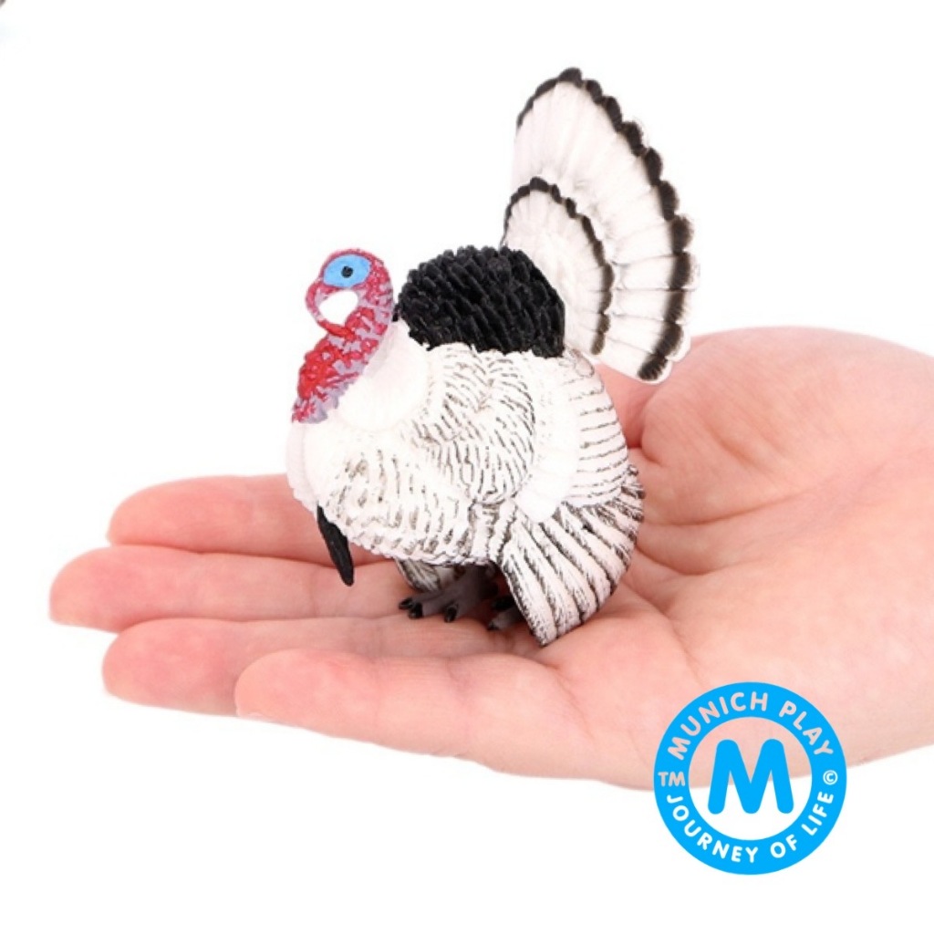 Munich Play โมเดลสัตว์ Turkey ไก่ ไก่งวง ขาว ขนาด 6.60 CM (จากหาดใหญ่)
