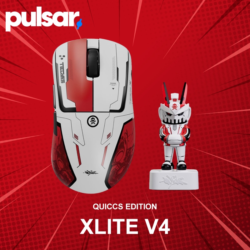 เมาส์เกมมิ่งไร้สาย Pulsar Xlite v4 Quiccs Edition ประกันศูนย์ 2 ปี
