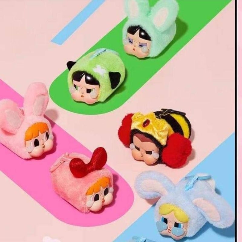 พร้อมส่ง พวงกุญแจ Powerpuff Girls x Crybaby รุ่นซีรีย์ Vinyl Face Plush ** งานเทียบ 1:1 ** มีให้เลือก 7 แบบ