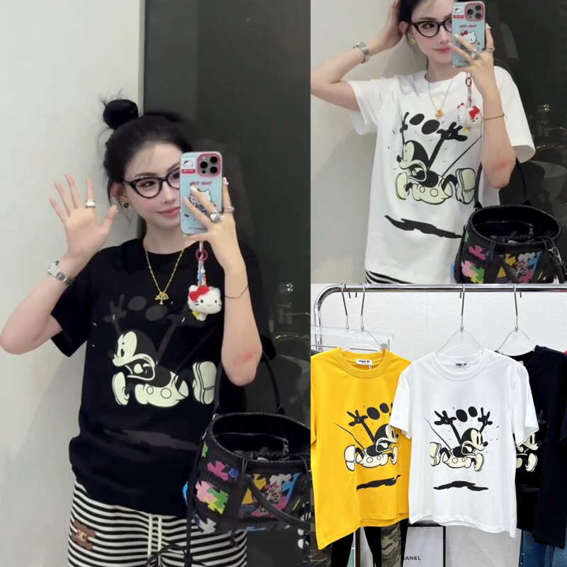 เสื้อยืดสกรีนลายการ์ตูนมิกกี้ TAG YT FACTORY