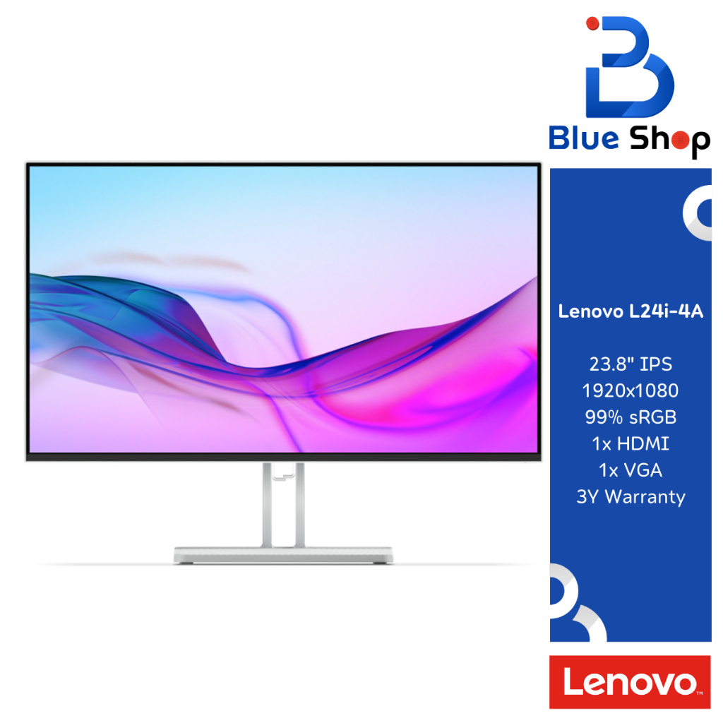 Monitor Lenovo  L24i-4A 23.8" จอภาพคอมพิวเตอร์ Full HD IPS 67BCKAC6TH