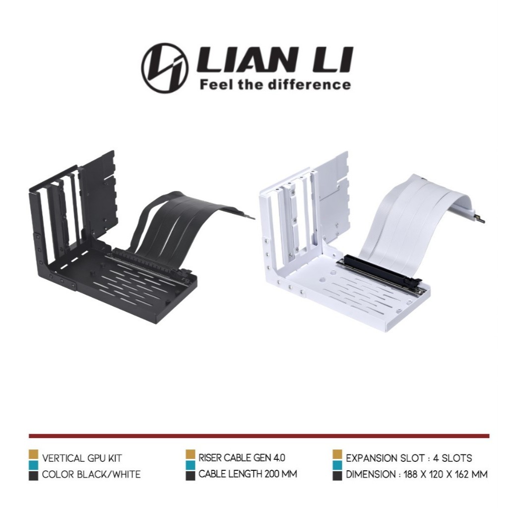 Lian LI O11DYNAMIC EVO VERTICAL GPU KIT PCI-E 4.0 *สายต่อการ์ดจอจากเมนบอร์ด VG4-4-V2X