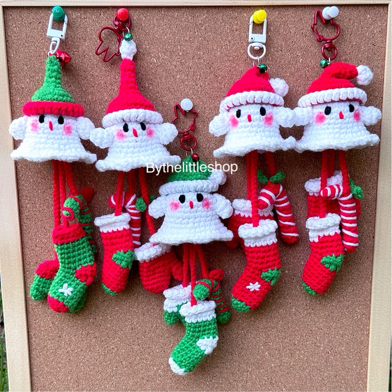 พวงกุญแจคริสต์มาส Christmas Crochet Handmade ตุ๊กตาโครเชต์