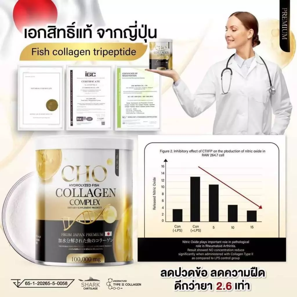 1 แถม 1 ผลิตภัณฑ์เสริมอาหาร CHO Collagen เพื่อสุขภาพที่ดีของคุณ thumbnail 6