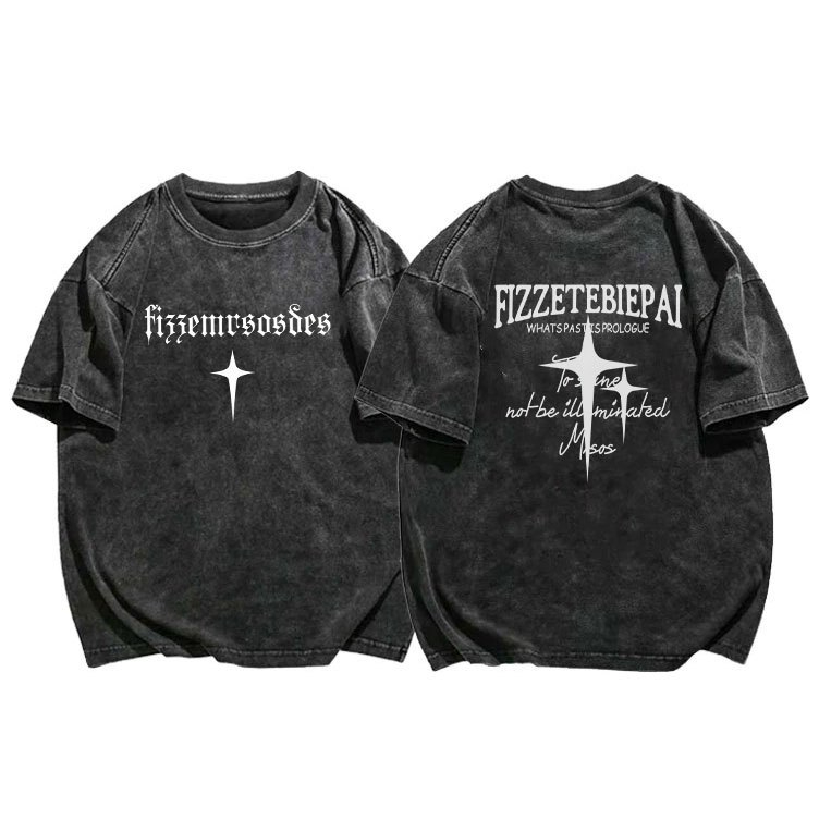 เสื้อฟอกวินเทจผู้หญิงและผู้ชายเท่ๆ oversize ผ้าคอตตอน100% เสื้อยืดโอเวอร์ไซซ์เกาหลีที่กําลังฮิต สไตล์ฮิปฮอป แฟชั่นมาใหม่