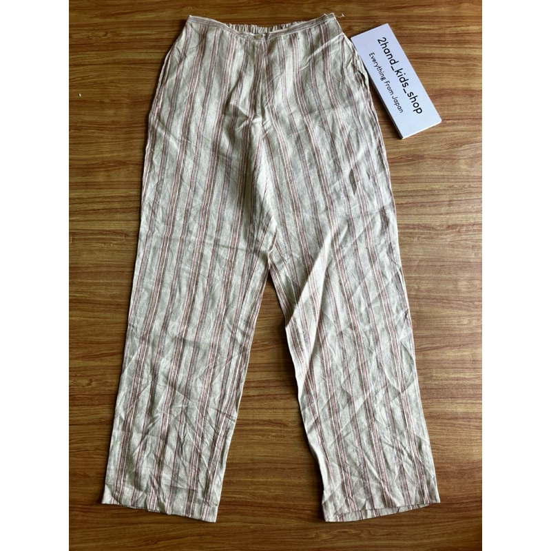 มือสองญี่ปุ่น•กางเกงผ้าลินิน LL Bean Linen Cropped Pants Womens เอวก่อนยืด 30-34“ สภาพใหม่มากค่ะ