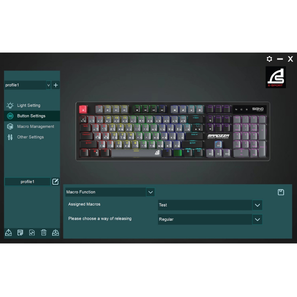 SIGNO E-Sport Mechanical Gaming Keyboard MAROZZA รุ่น KB-722 (คีย์บอร์ด เกมมิ่ง)