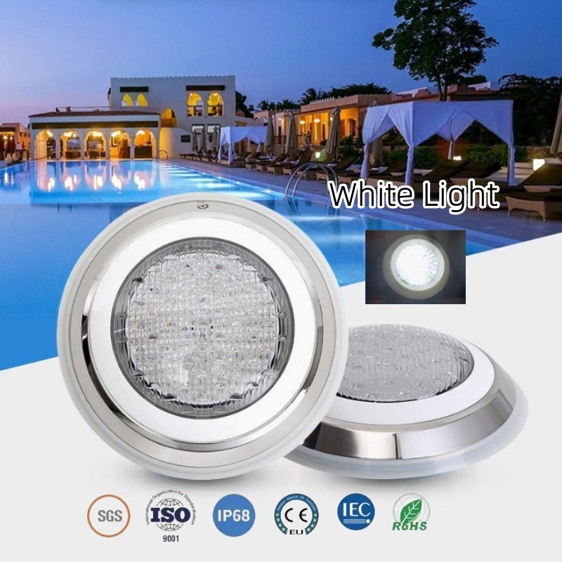 ไฟสระว่ายน้ำสแตนเลส ไฟ LED สระว่ายน้ำ AC12V IP68 โคมไฟใต้น้ำติดผนังกันน้ำ  white light