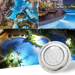 ไฟสระว่ายน้ำสแตนเลส ไฟ LED สระว่ายน้ำ AC12V IP68 โคมไฟใต้น้ำติดผนังกันน้ำ white light