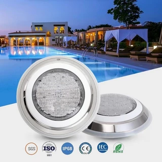ไฟสระว่ายน้ำสแตนเลส ไฟ LED สระว่ายน้ำ AC12V IP68 โคมไฟใต้น้ำติดผนังกันน้ำ white light