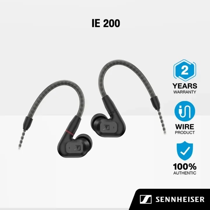Sennheiser หูฟังแบบอินเอียร์ รุ่น IE 200 แบบมีสาย ขนาดเล็กสวมใส่สบาย มาพร้อมกับไดรเวอร์ Extra Wide Band ขนาด 7 มม.