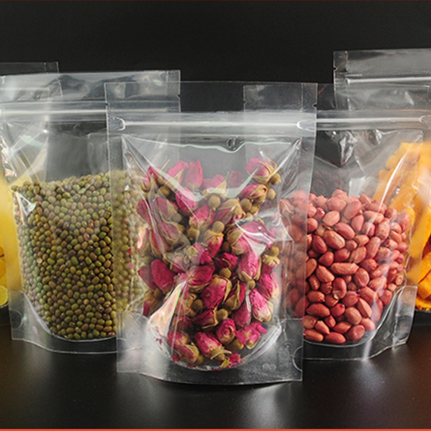 (แพค50ใบ)ถุงซิป ตั้งได้ พลาสติกใส Food Packaging