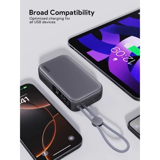 [CCC] AUKEY PB-Y47 พาวเวอร์แบงค์ชาร์จเร็ว PD 30W ความจุ 10000mAh รองรับชาร์จเร็ว มีสายในตัว