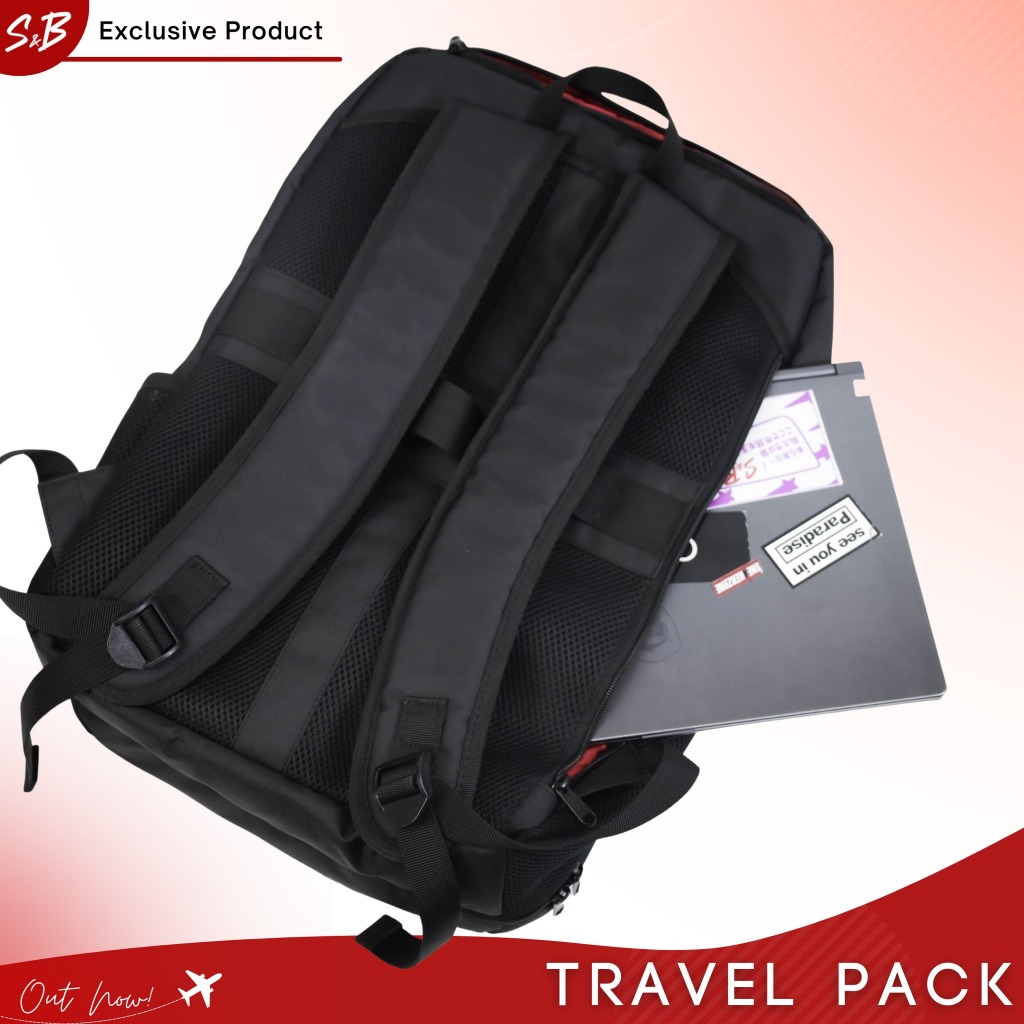 กระเป๋าเป้สะพายหลังสำหรับท่องเที่ยว ใช้ได้หลากหลาย - S&B Travel Pack 'Black'