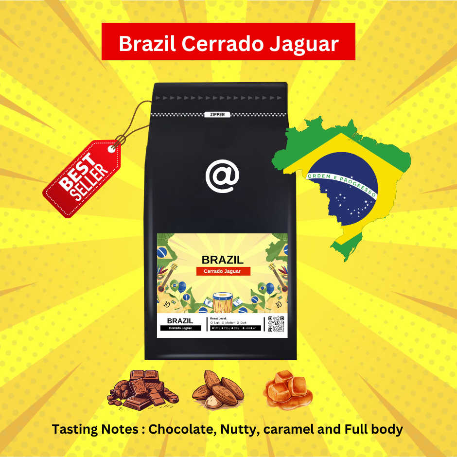 เมล็ดกาแฟคั่ว Brazil Cerrado กาแฟบราซิล คั่วสด เมล็ดกาแฟบราซิล AA