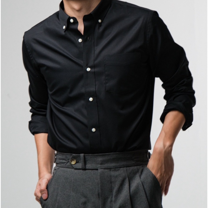 era-won เสื้อเชิ้ต ทรงปกติ Ultrafine Dresshirt แขนยาว สี Double Black (ป้ายใหม่)