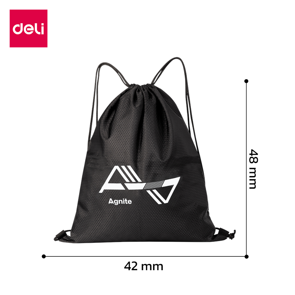 Deli กระเป๋าหูรูด กระเป๋ากีฬา ถุงกระเป๋ากันน้ำ ใส่รองเท้า บอล มีหูรูด สะพายหลัง Drawstring Backpack