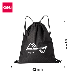 Deli กระเป๋าหูรูด กระเป๋ากีฬา ถุงกระเป๋ากันน้ำ ใส่รองเท้า บอล มีหูรูด สะพายหลัง Drawstring Backpack