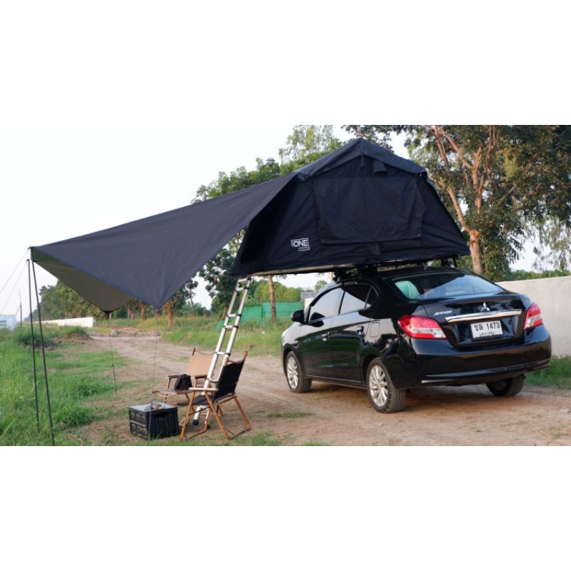 เต็นท์หลังคารถ Roof Top Tent ขนาด1.4 นอนได้2คน+ผ้าต่อหน้า One adventure